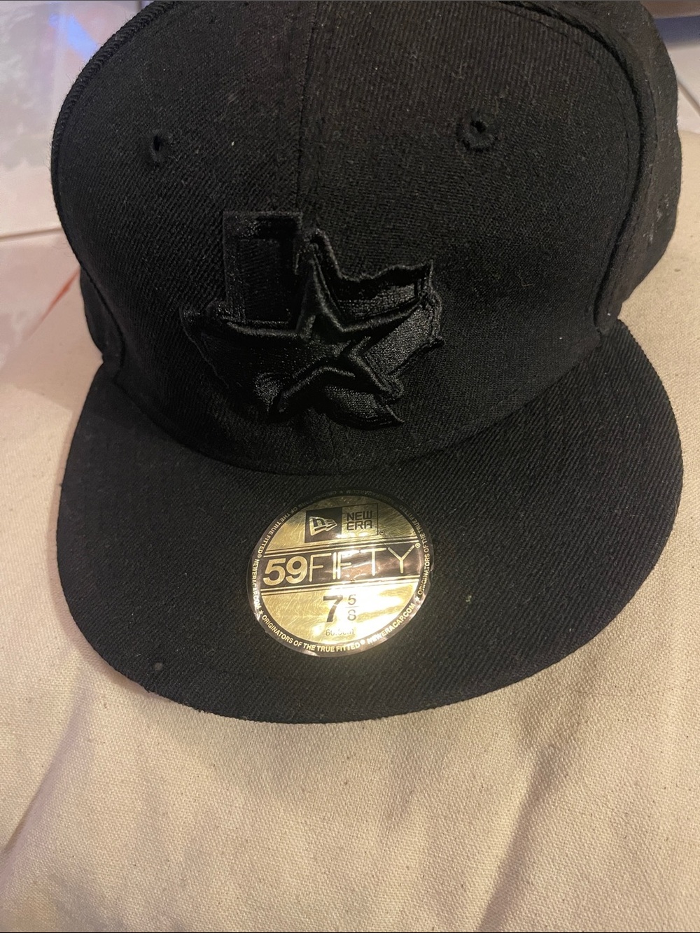 New Era All-Black 59FIFTY Fitted Cap with Raised Logo